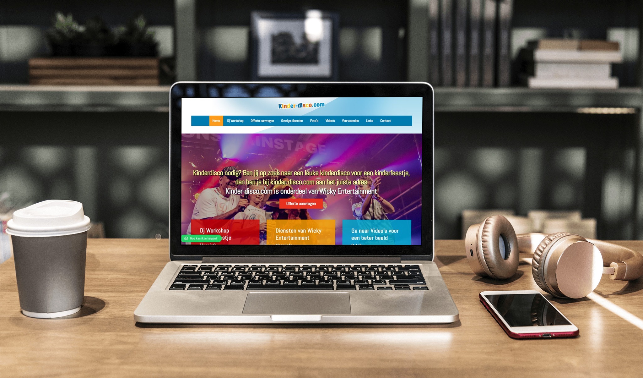 kinder disco website portfolio webdesign noord holland